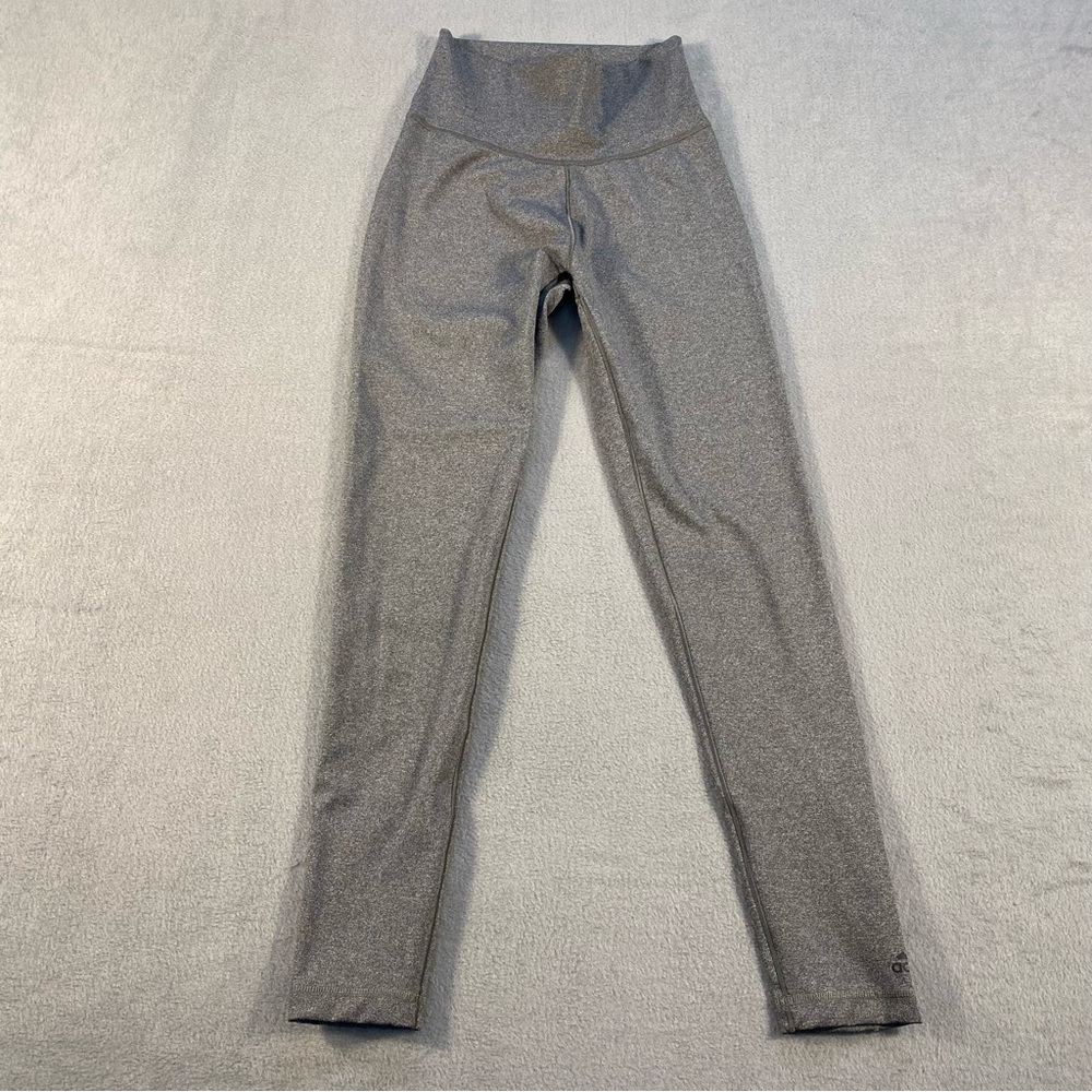 Adidas women’s Heather Gray stretch athletic Leggings, size XS